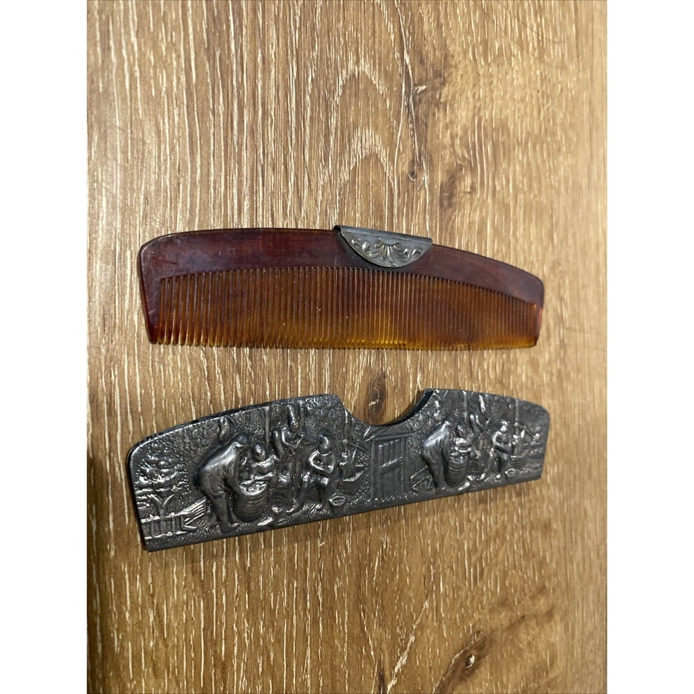 Vintage Hans Jensen Silver‎ Plated Comb Danish Tavern Scene Rare!